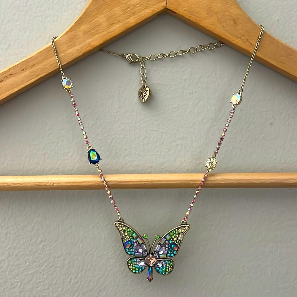 Betsey Johnson multicolor butterfly necklace